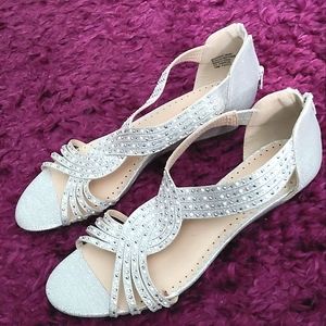 Charter Club Sparkling Silver Zip Up Slippers